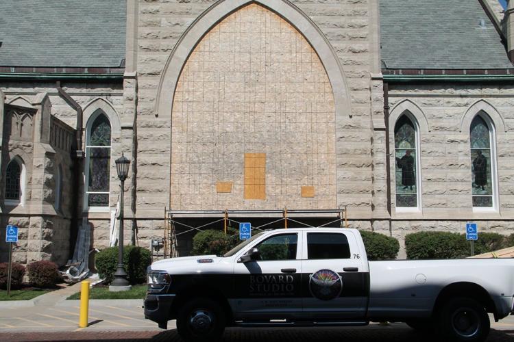 Boarded Up East Window Opening.JPG