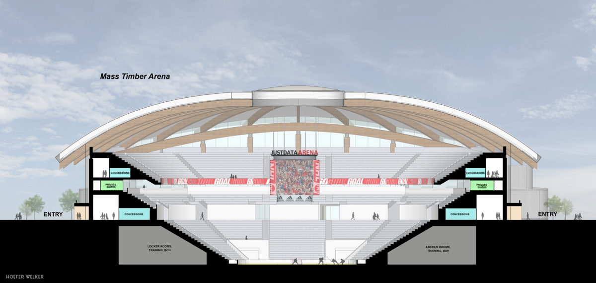Hockey arena cross-section