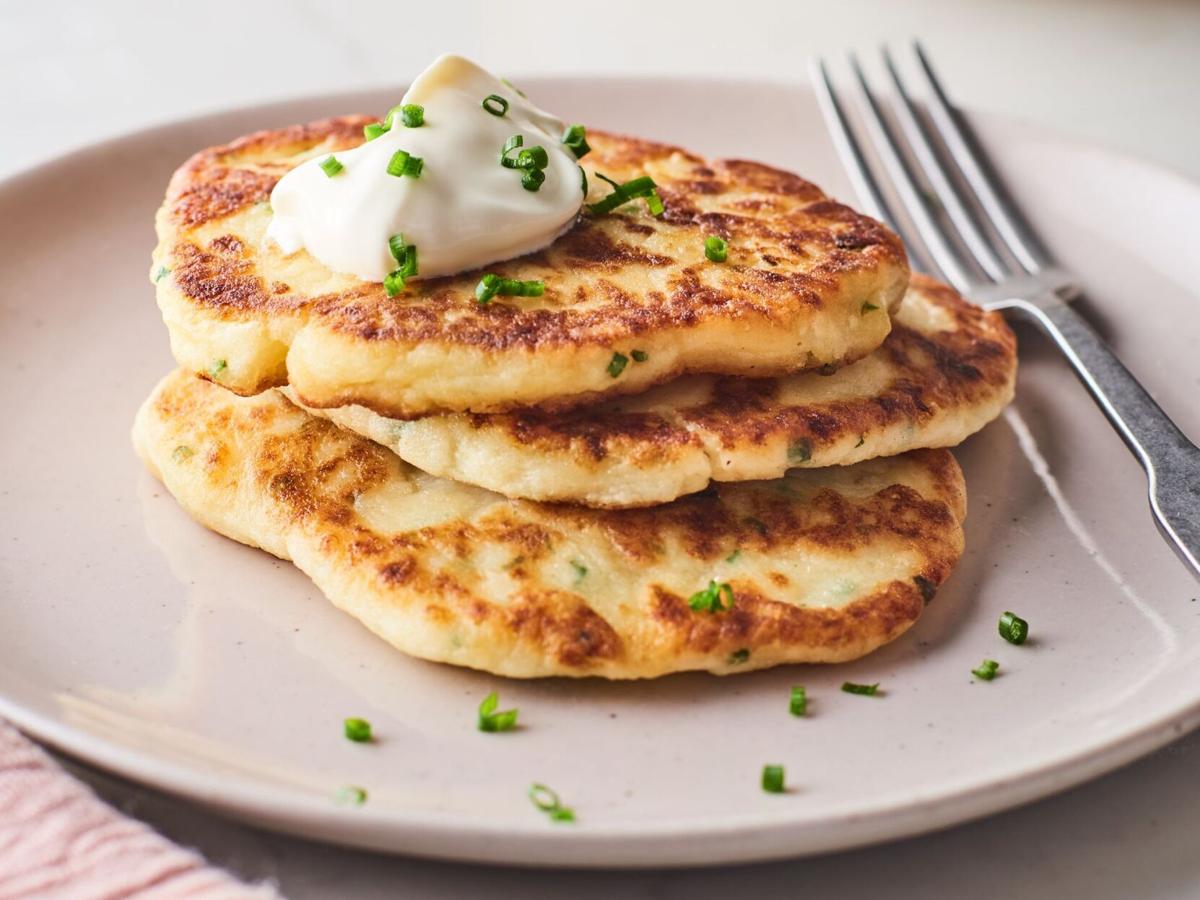 Leftover mashed potato pancakes