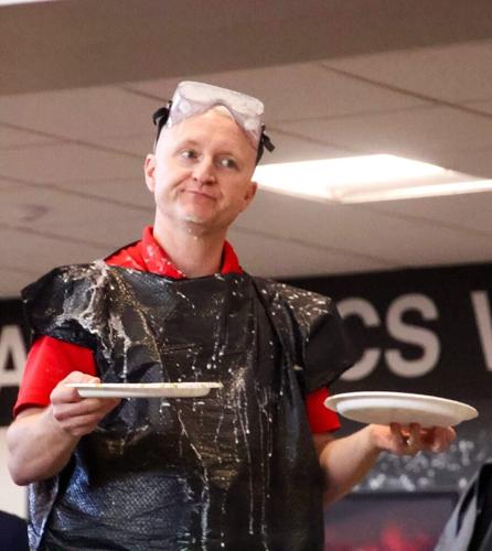 SHS staff take pies to the face for math team