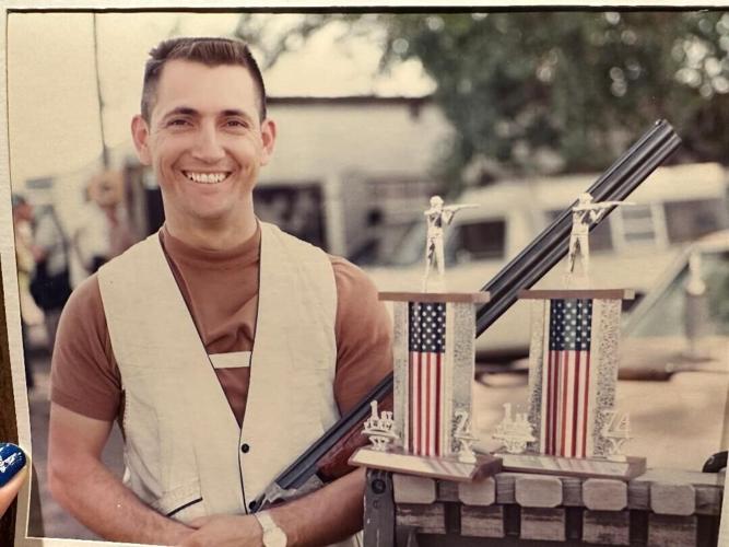 Merlin Stevens with hunting trophies
