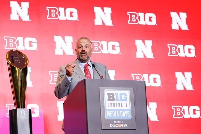 Jul 30, 2026; Chicago, IL, USA; Nebraska Football head coach Matt Rhule speaks during Big Ten Media Days at Hilton Chicago. Mandatory Credit: Kamil Krzaczynski-Imagn Images