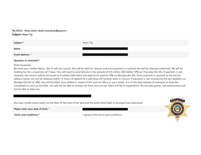 Sheriff’s Department releases copies of ransom notes in Nancy Guthrie case