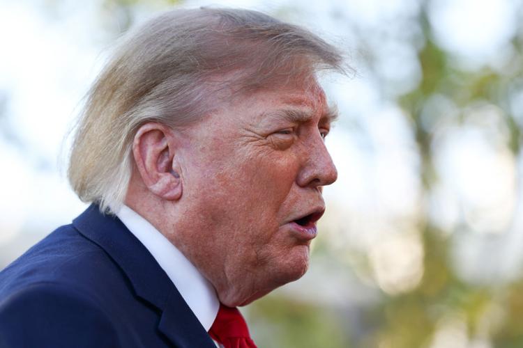 US President Donald Trump departs the White House, in Washington