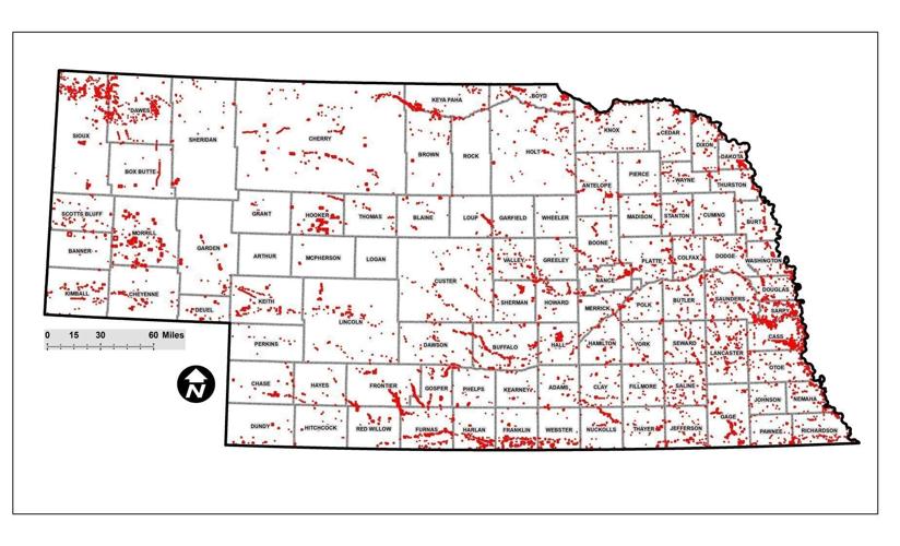 Nebraska's archeological sites map