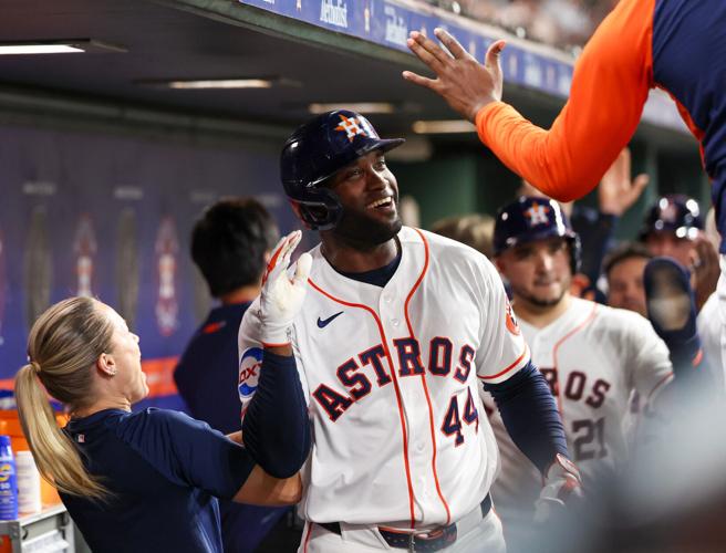 Yordan Alavarez leads the American League in home runs and RBIs through July 7.