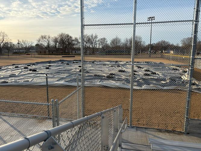 Dryden field: Infield tarp