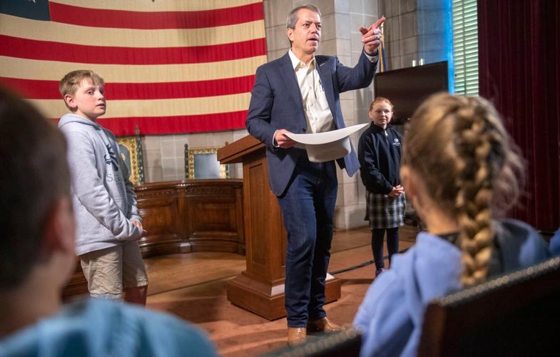 Jim Pillen office metal pig, 3.1