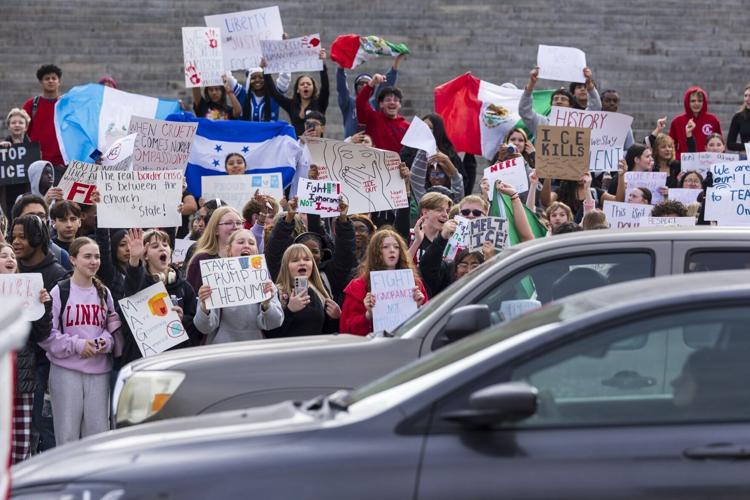 Lincoln High ICE out walkout, 2.11 (copy)