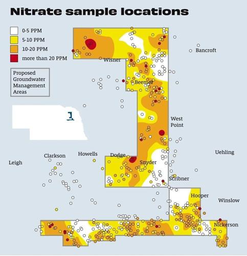 Nitrate sample locations