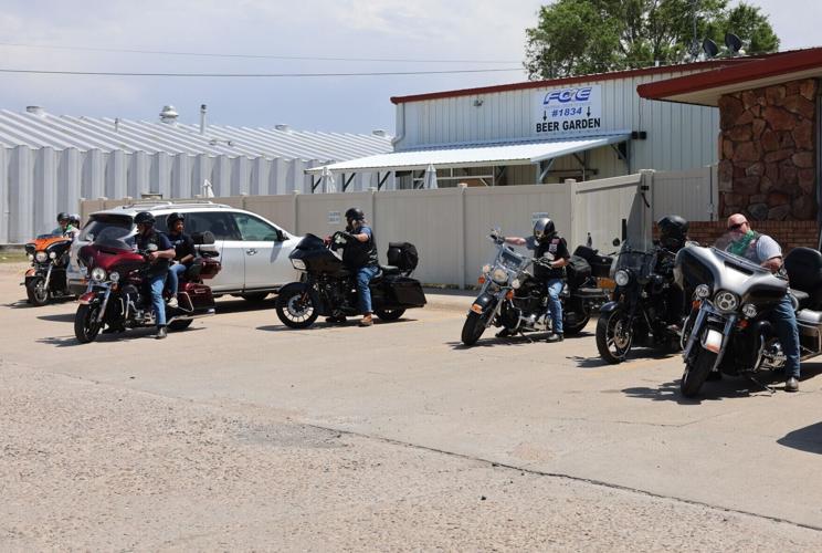 Pony Express riders parked at Eagles Club