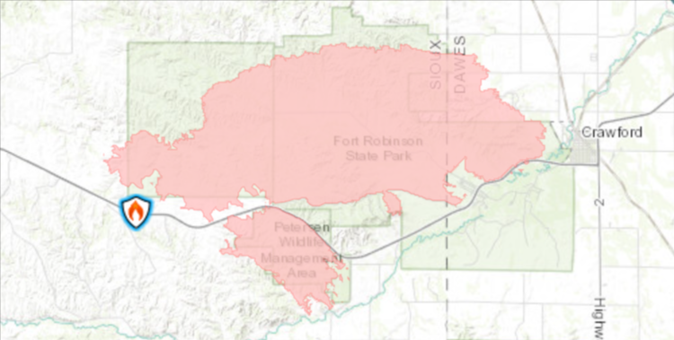 South Fork Fire grows to more than 23,000 acres, threatens Fort Robinson, Crawford