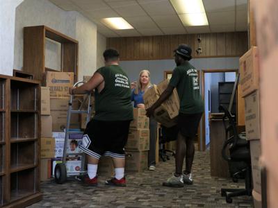 Val Library New Carpet, movers