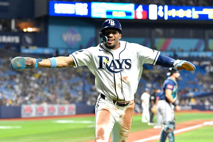 Chandler Simpson and the Tampa Bay Rays hold a three-game lead in the AL East as the second half begins.