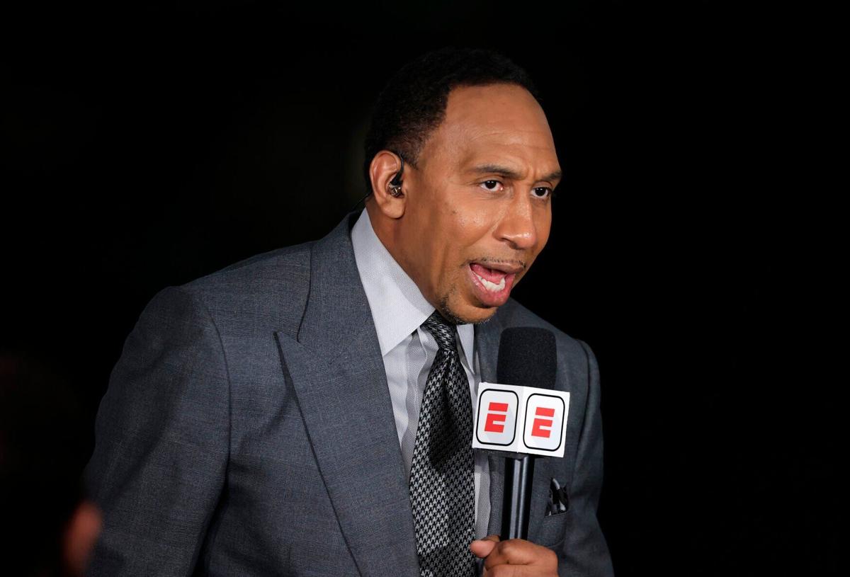 ESPN analyst Stephen A. Smith during game three of the NBA Finals between the Milwaukee Bucks and the Phoenix Suns at Fiserv Forum on Sunday, July 11, 2021 in Milwaukee, Wisconsin.