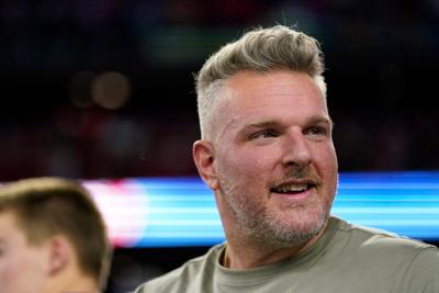 ESPN analyst Pat McAfee is on hand as Missouri and Ohio State meet in the Goodyear Cotton Bowl at AT&T Stadium on Dec. 29, 2023, in Arlington, Texas.