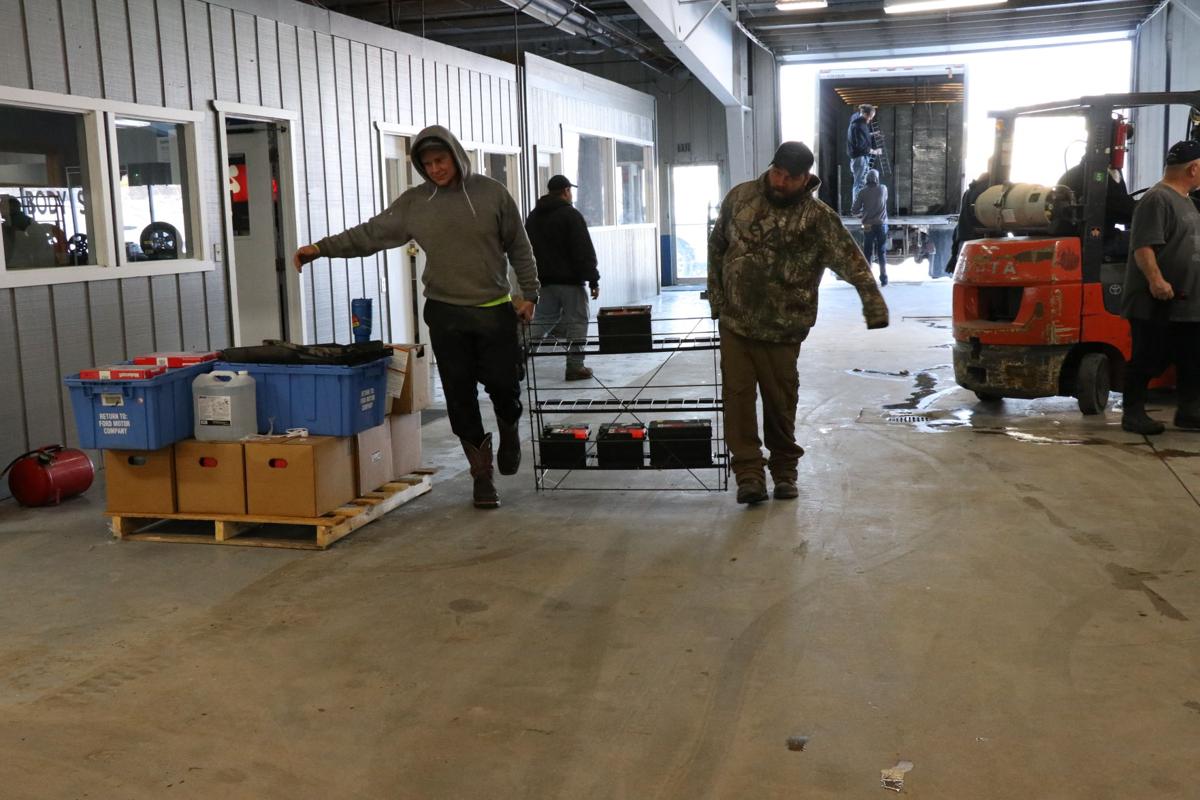 Ford Opens In Wahoo News Ashland Waverly Carrying On Parts Are Moved Off Of The Truck And Carried Through Repair At Sid Dillon Ford In Wahoo Employees From Ceresco To