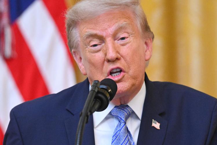 U.S. President Donald Trump addresses the nation from the White House in Washington
