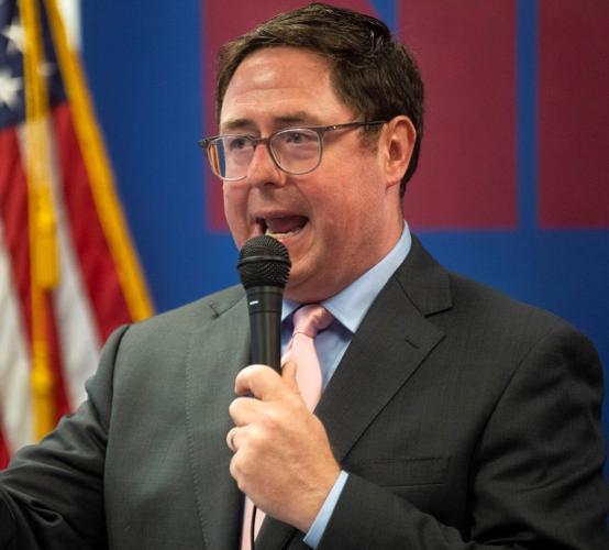 Mike Flood campaigning