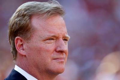 September 11, 2011; Landover, MD, NFL commissioner Roger Goddell stands on the field prior to the Washington Redskins game against the New York Giants at FedEx Field. Mandatory Credit: Geoff Burke-USA TODAY Sports