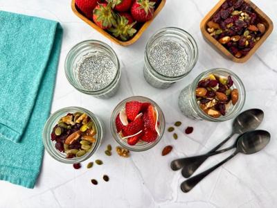 Chia seed pudding is the perfect base for all kinds of toppings.