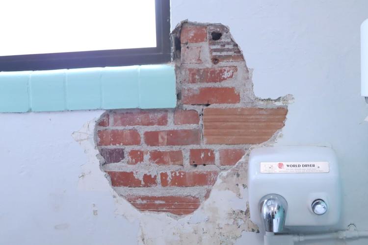 brick wall hole