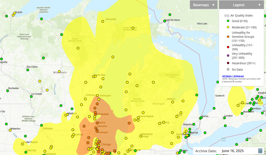 Air Quality Index June 16