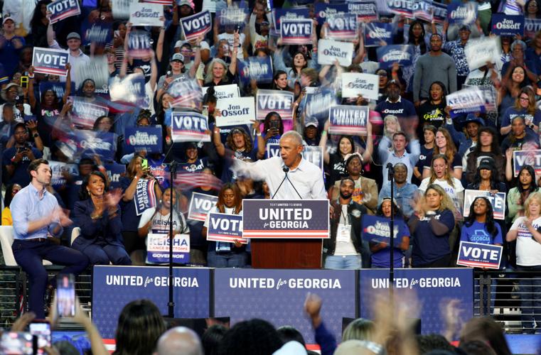 Obama, Ossoff, and Lance Bottoms’ hold a rally in Morrow