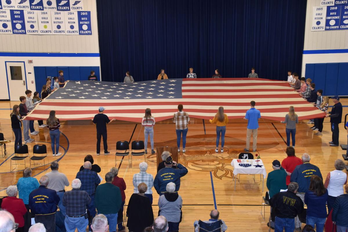 Large American flag, inspiring youth part of Hankinson event