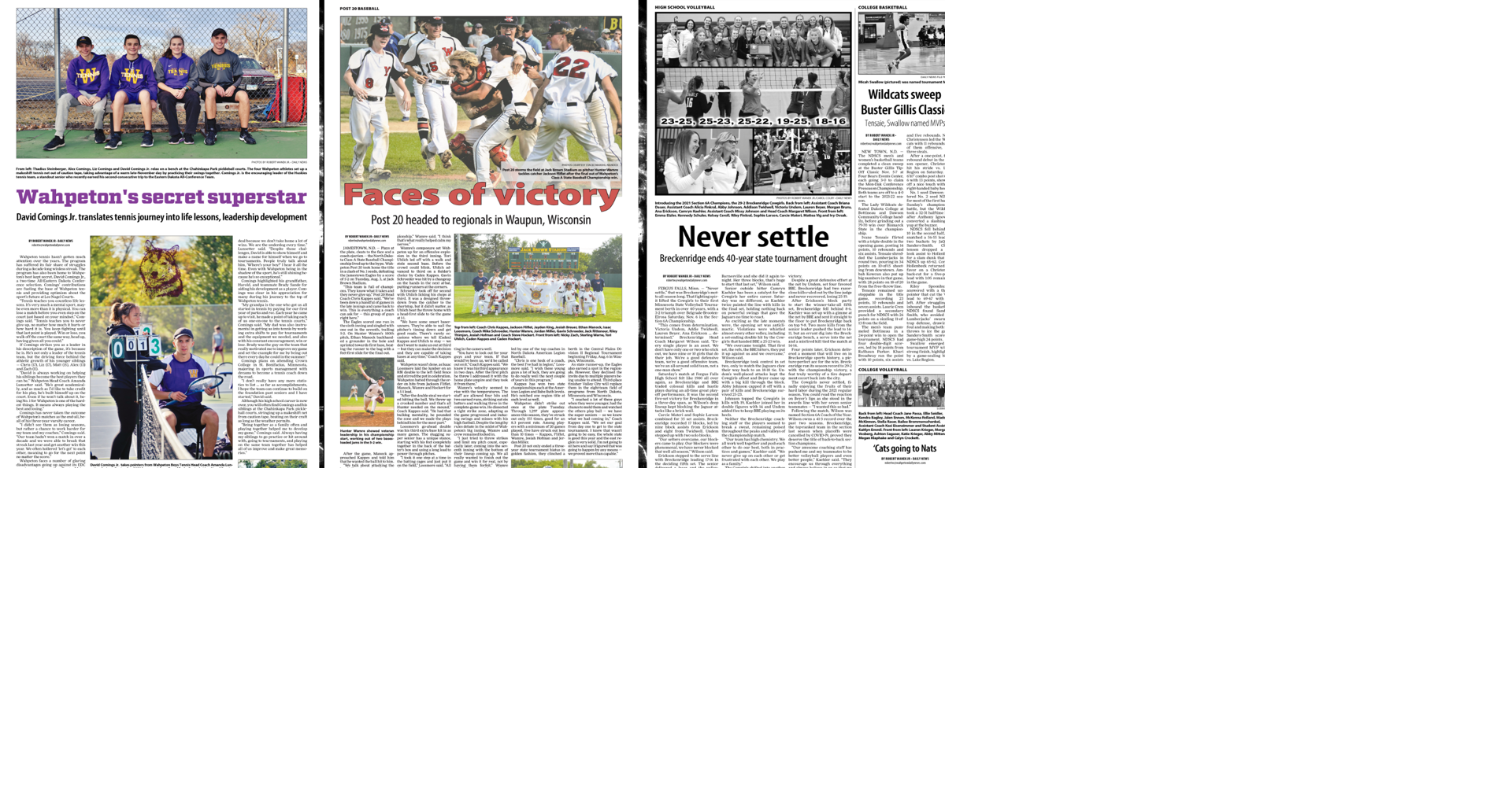 Daily News Wins 5 Sports Awards In Better Newspaper Contest With Links Local Sports News Wahpetondailynews Com