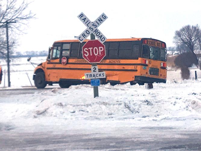 Slowmoving train strikes school bus Thursday at Lidgerwood Local