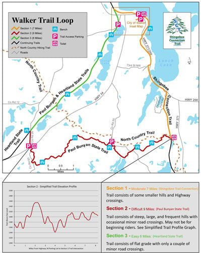 A map of the Shingobee Connection Trail. | | walkermn.com