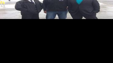 Pictured are WAF Treasurer Gary Weigel (from left), Frank Orton of Orton Oil and Kyle Duclos