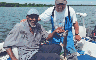 Carl Eller and his family stayed at Shores of Leech Lake and fished with local guide Jeff Woodford the morning of the Fourth.