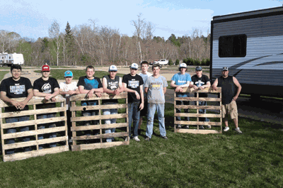 In late May, the Walker-Hackensack-Akeley varsity baseball team worked at Israel and Nicole Moe’s Leech Lake RV and Marina near Bluewater Lodge Resort and helped install numerous loads of sod.