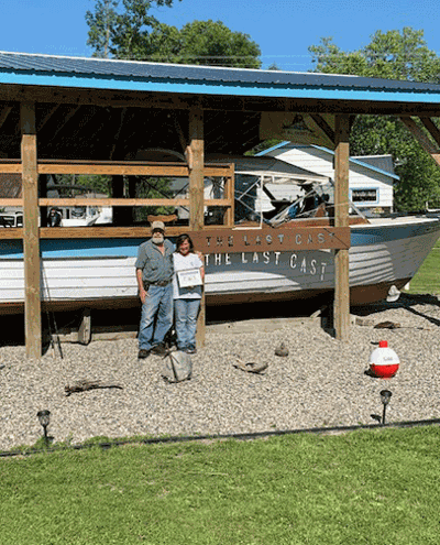 The Last Cast was retired in 2014 and put on display in 2016 in the yard of Randy and Shannon Longseth..
