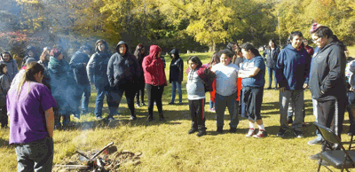 A group of Bug-O-Nay-Ge-Shig students completed their study of the Battle of Sugar Point with a field trip to the battle site Oct. 7.