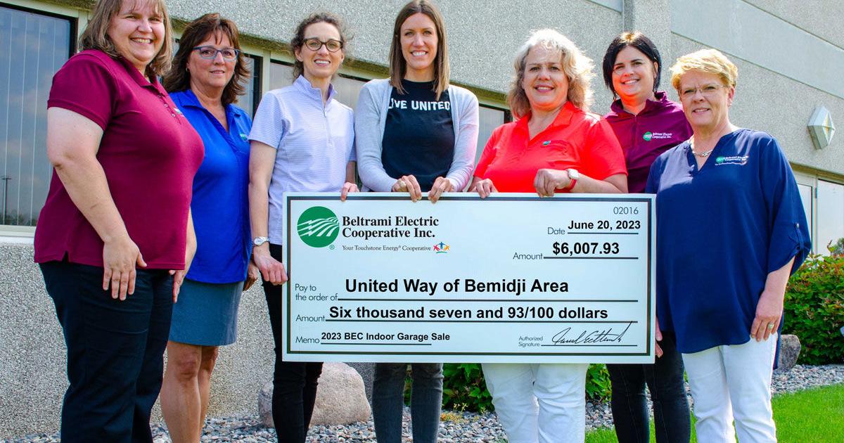Beltrami Electric Indoor garage sales raises $6,007 for United Way of
