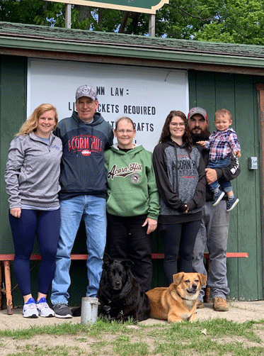 Pictured are (from left) Shannon, Jeff, Mary, Bekah, Kyle and Jackson, and dogs Brutis and Zoey.