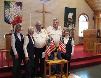 Attending the ceremony were (from left) Sue Peterson, Florence Kargel, Roger Jaycox, Steve Hoopman and Shirley Frederick. Not pictured is guest vocalist Kim Carlander. Unit 202 American Legion Auxiliary members Sue Peterson and Florence Kargel, Post 202...