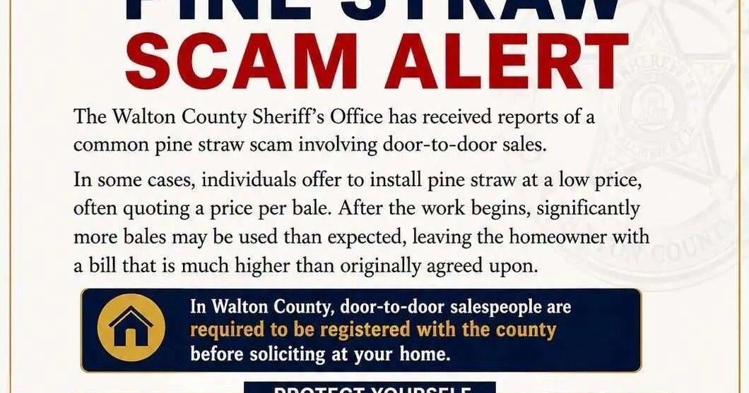 WCSO warns residents of trending pine straw scam