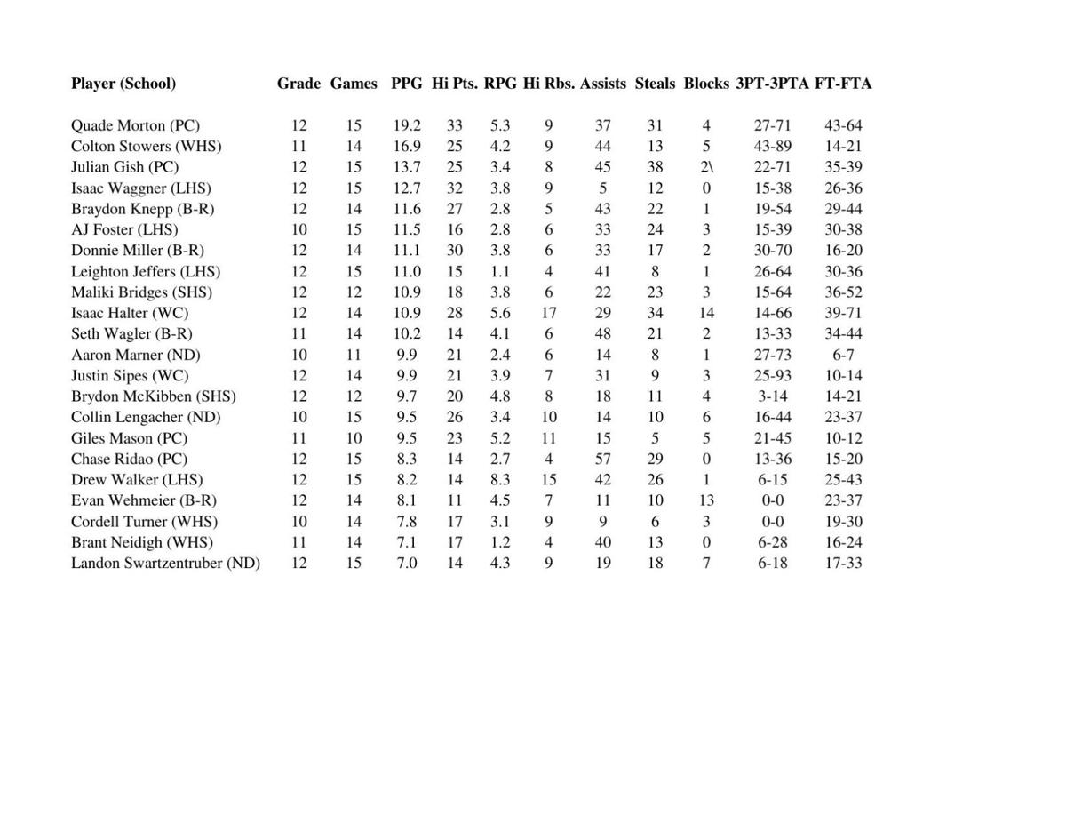 Individual Basketball Stats Local Sports