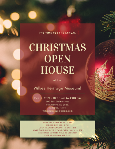 Wilkes Heritage Museum Christmas Flyer