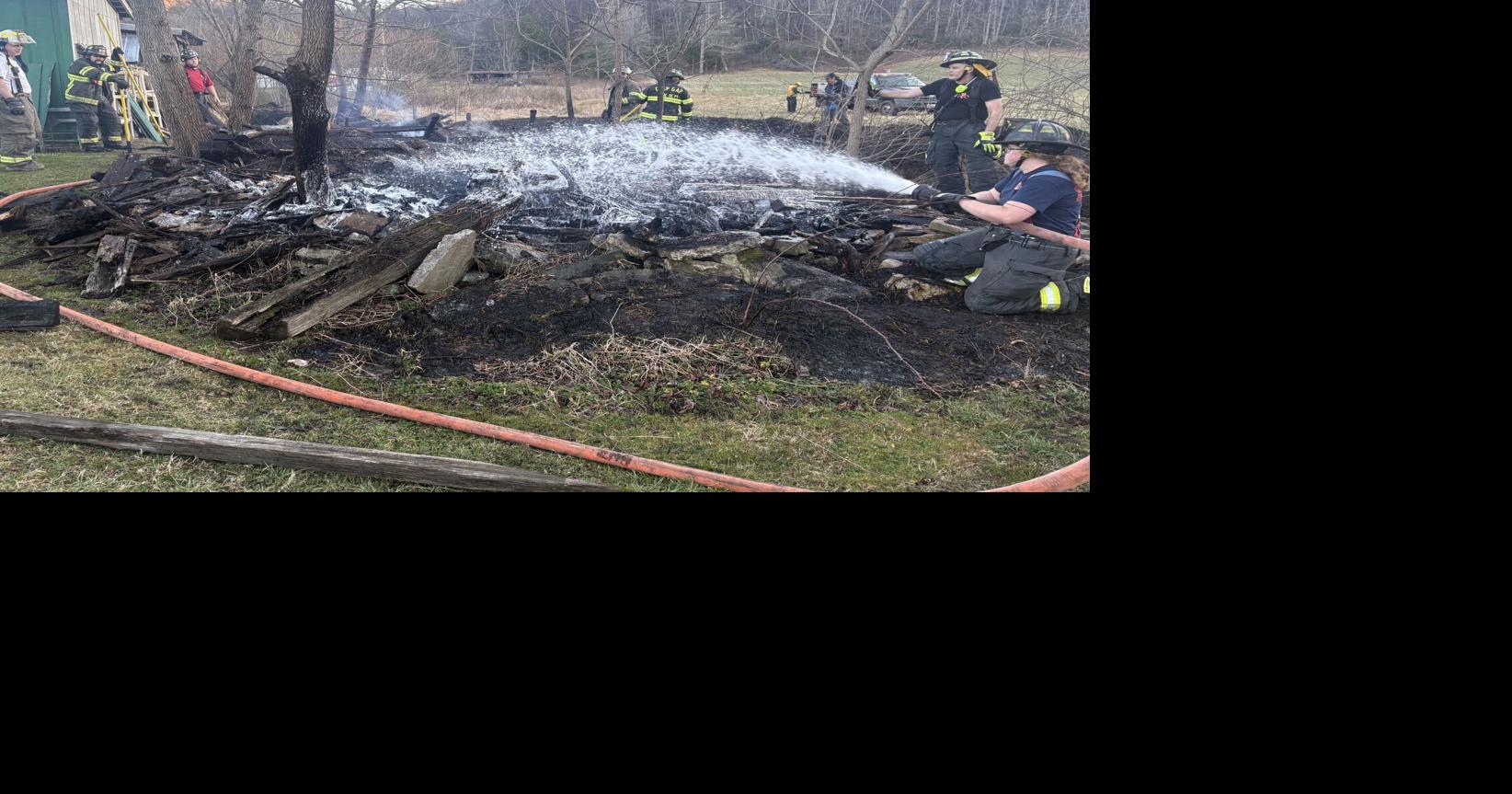 Debris burning sparks small grass fire, out building sustains minor ...