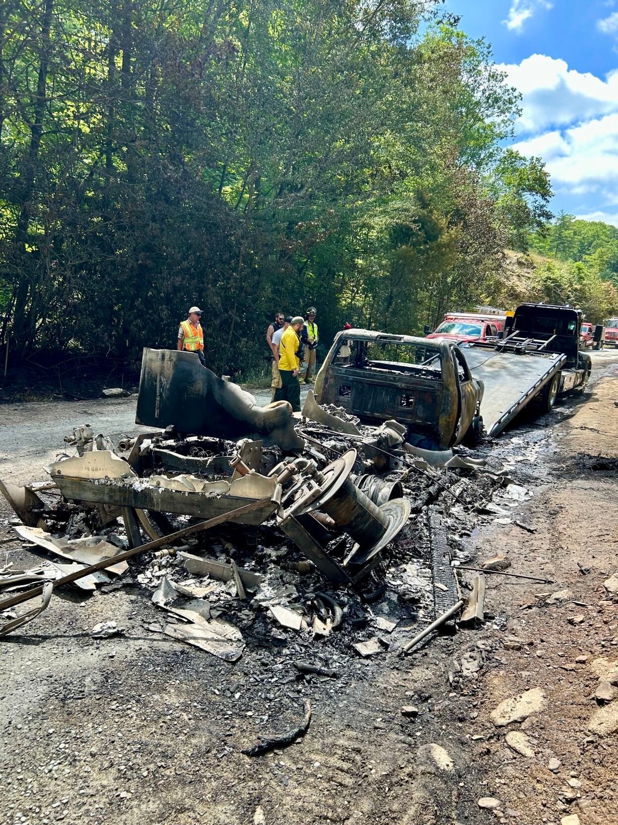 Truck carrying diesel fuel catches fire, burns half an acre Local