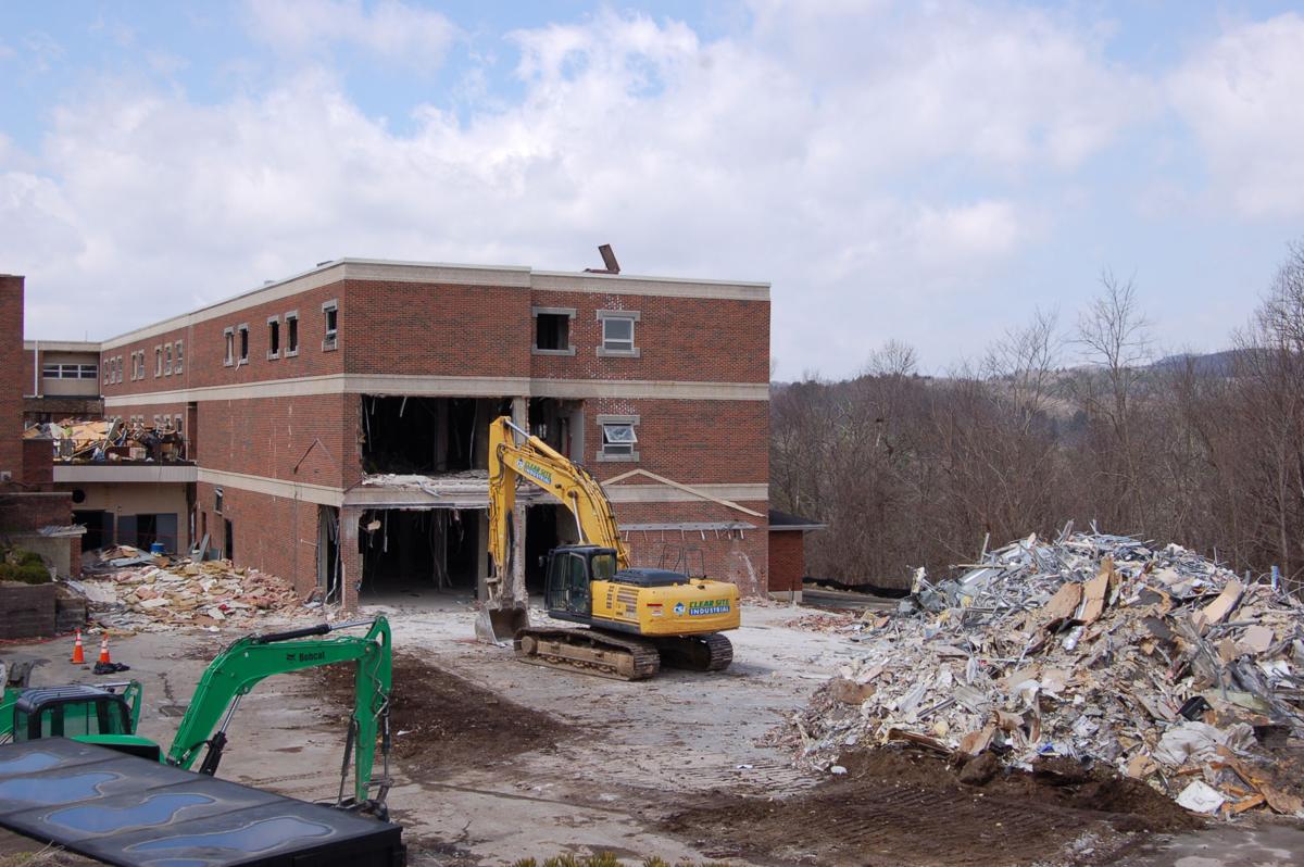 Heavy demolition now taking place at hospital site Blowing Rocket