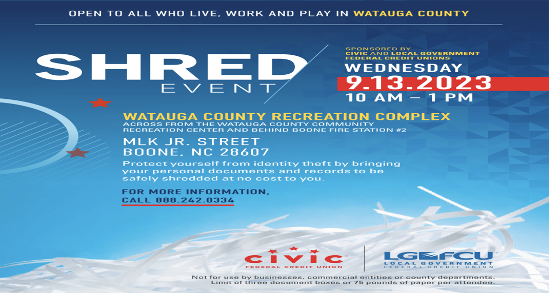 Watauga County Register of Deeds partnering to host shred truck event