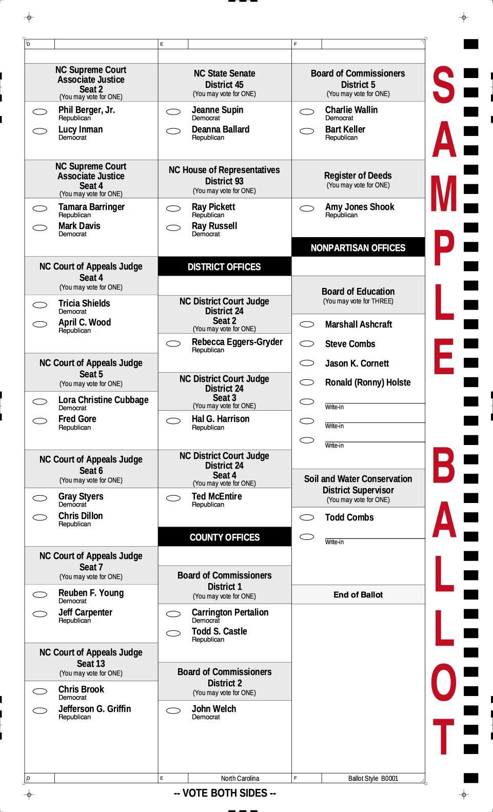 View A Sample Ballot For Watauga County | Election | Wataugademocrat.com