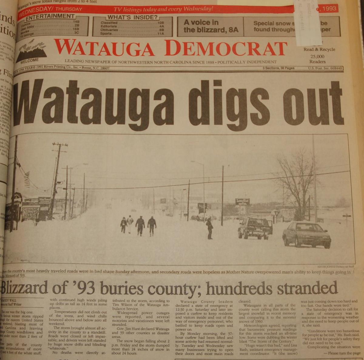 The Blizzard Of 93 Watauga Wataugademocrat Com