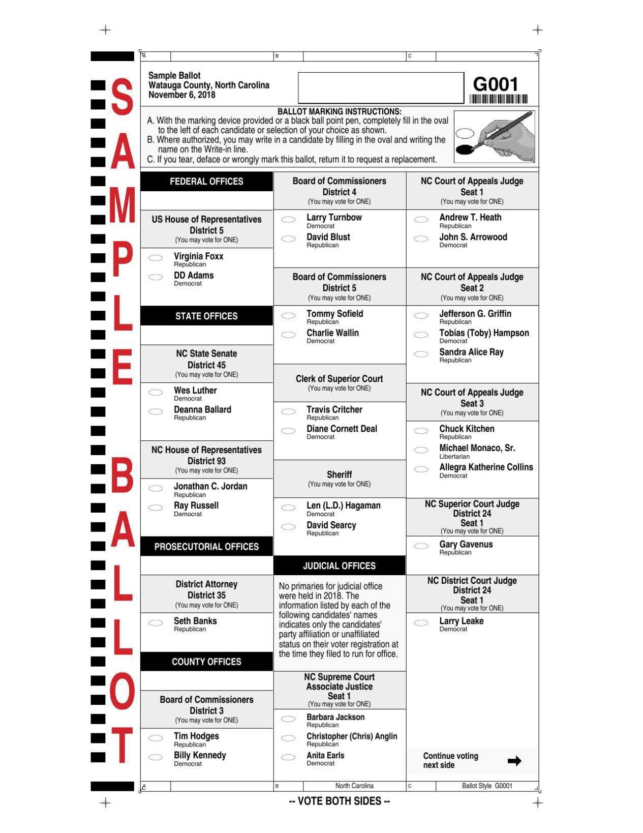 Sample Ballot page 1